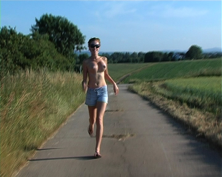 Topless jogging